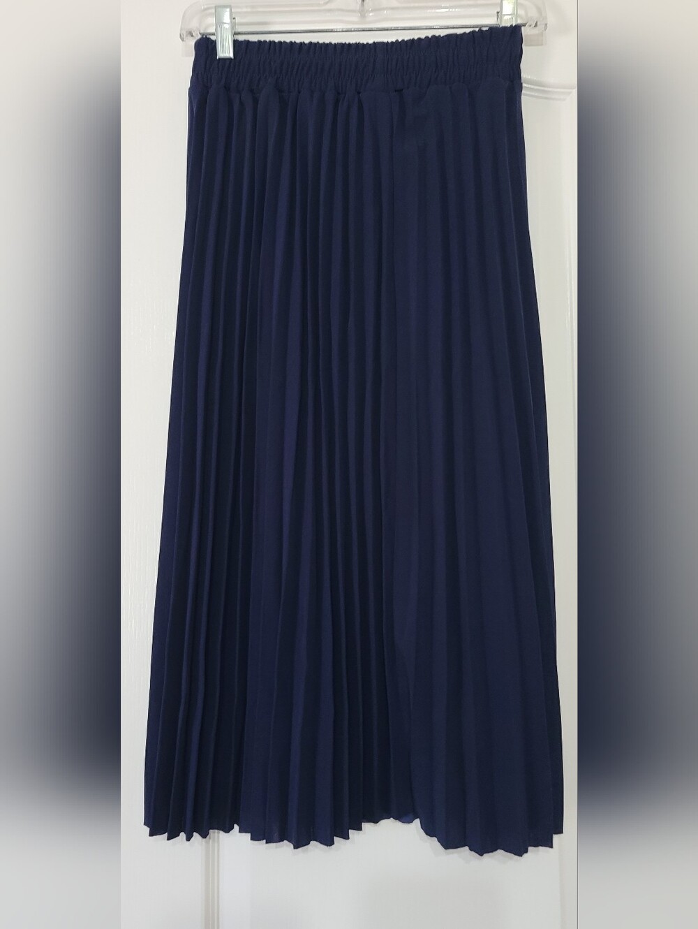 Navy Pleated Maxi Skirt - Women's Classic Pleated Skirt